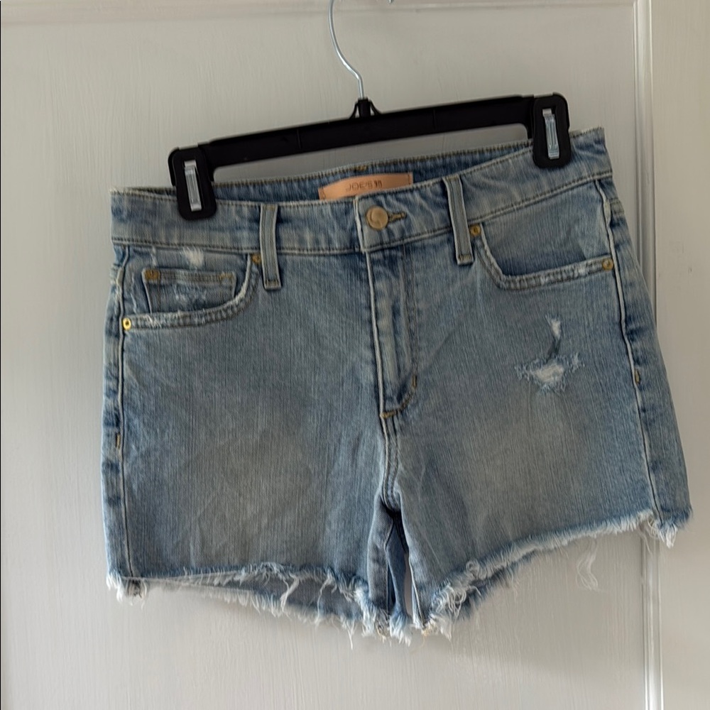 Joe’s jeans denim Shorts with Distressed Frayed Details. size 26